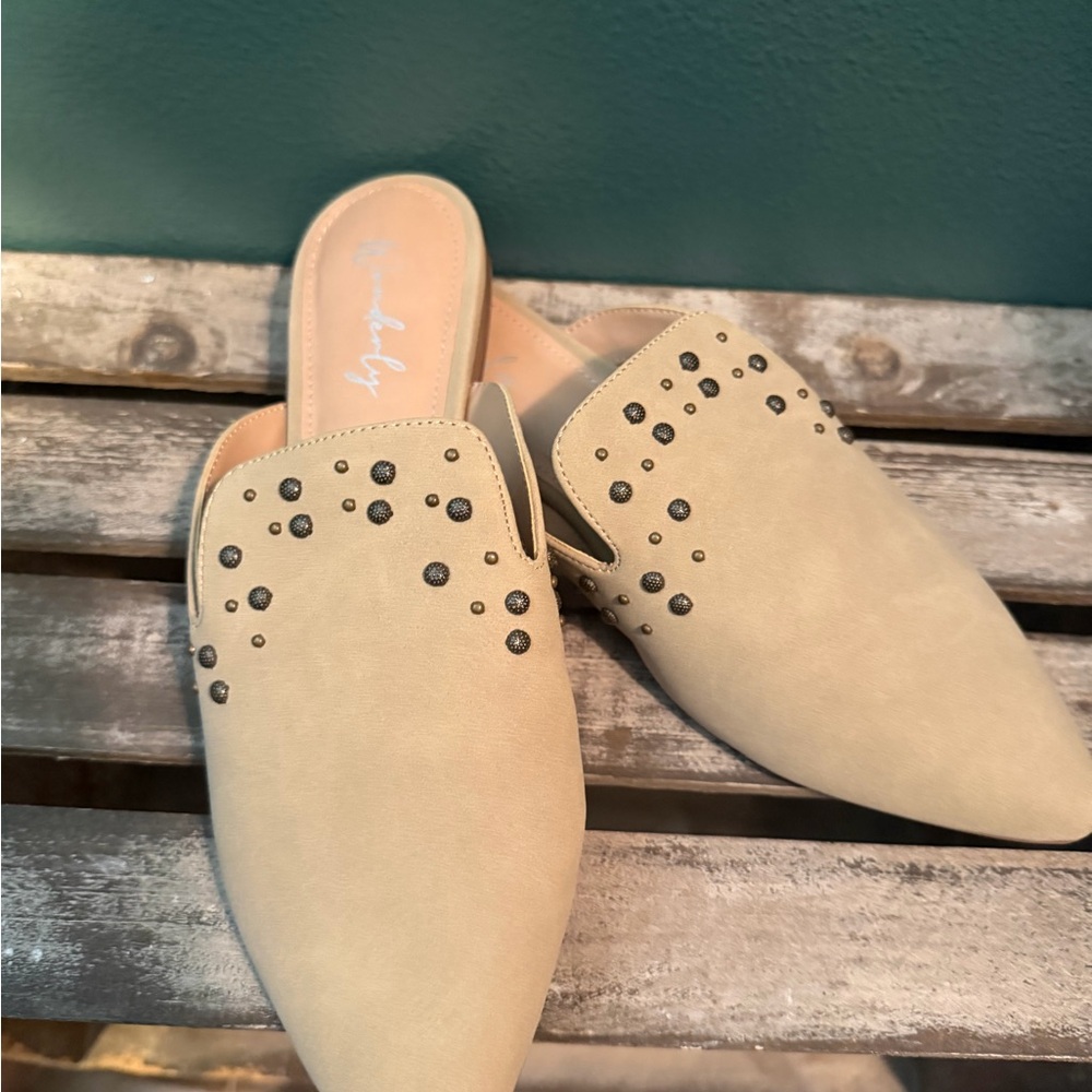 Studded Tan Women's Mules